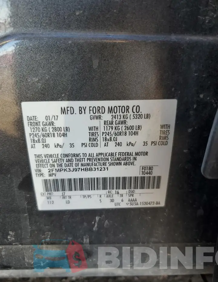 2FMPK3J97HBB31231 Photo# 13