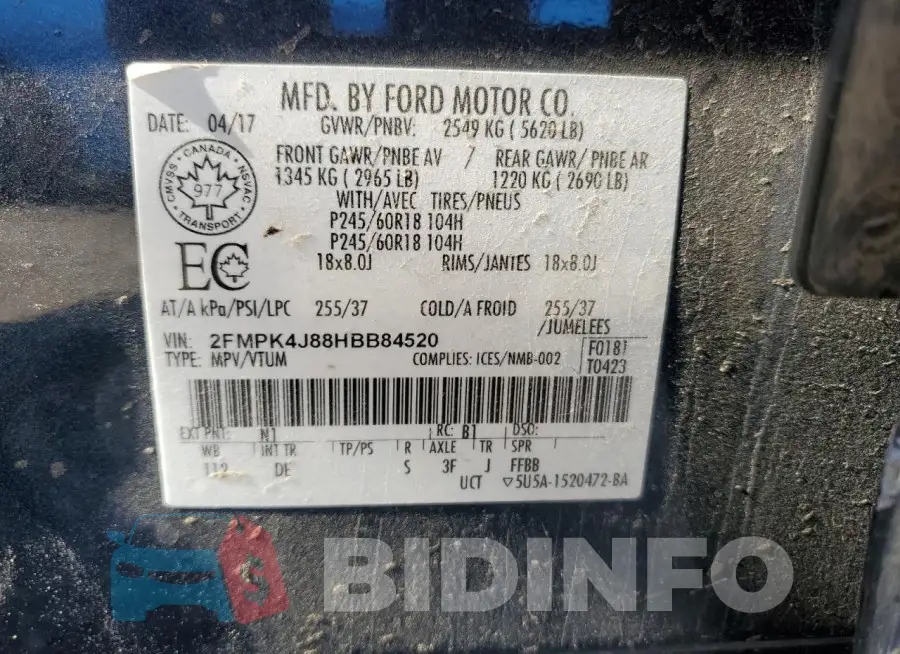 2FMPK4J88HBB84520 Photo# 13