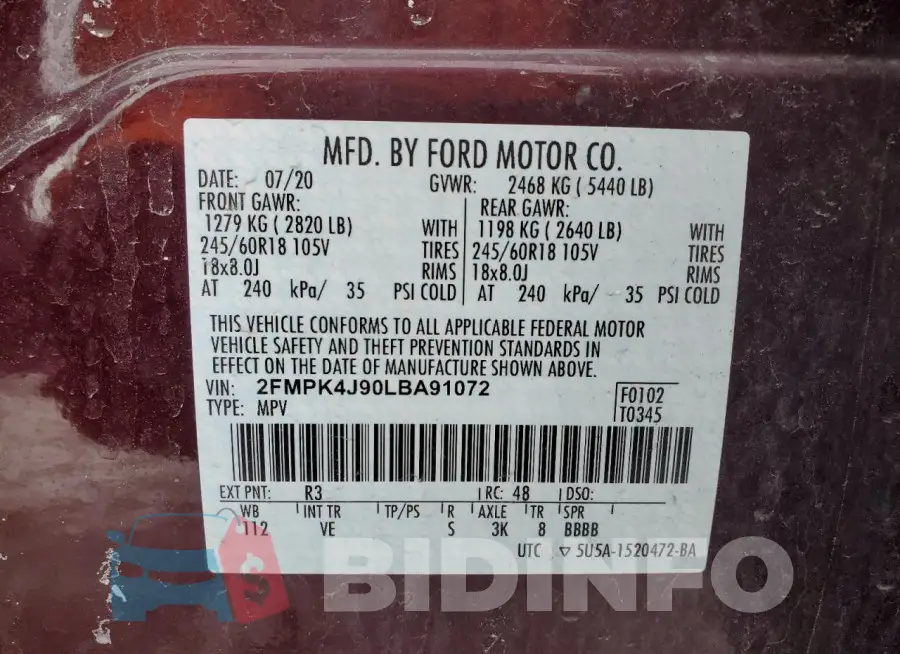 2FMPK4J90LBA91072 Photo# 13