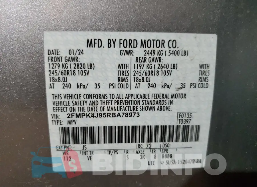 2FMPK4J95RBA78973 Photo# 13