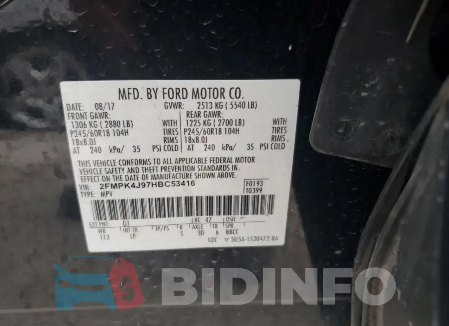 2FMPK4J97HBC53416 Photo# 13