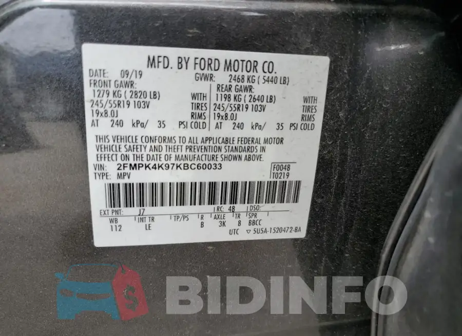 2FMPK4K97KBC60033 Photo# 13