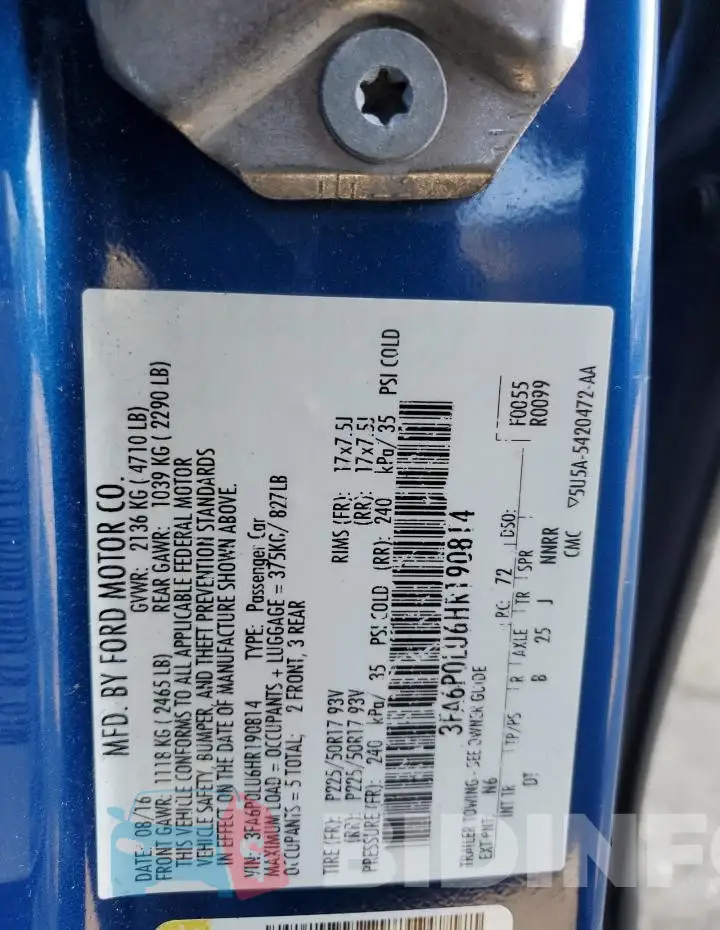 3FA6P0LU6HR190814 Photo# 12