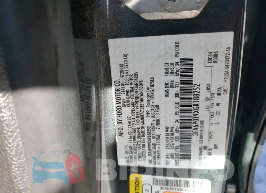 3FA6P0T9XGR188252 Photo# 12