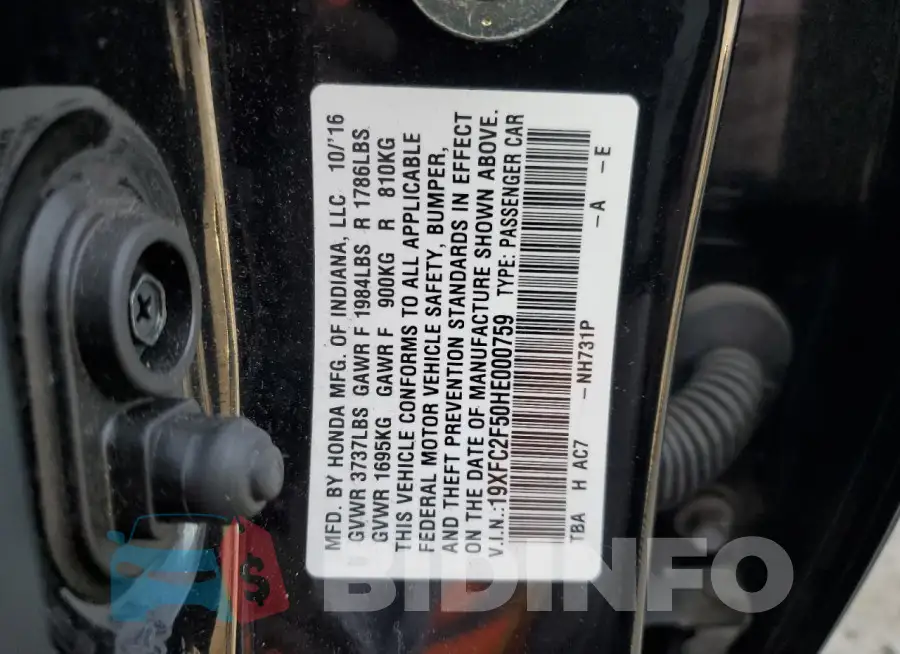 19XFC2F50HE000759 Photo# 13