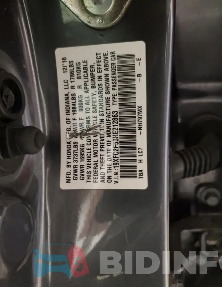 19XFC2F53HE212863 Photo# 12