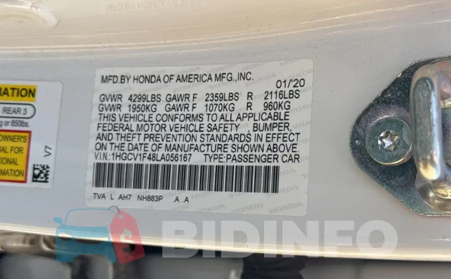 1HGCV1F48LA056167 Photo# 10