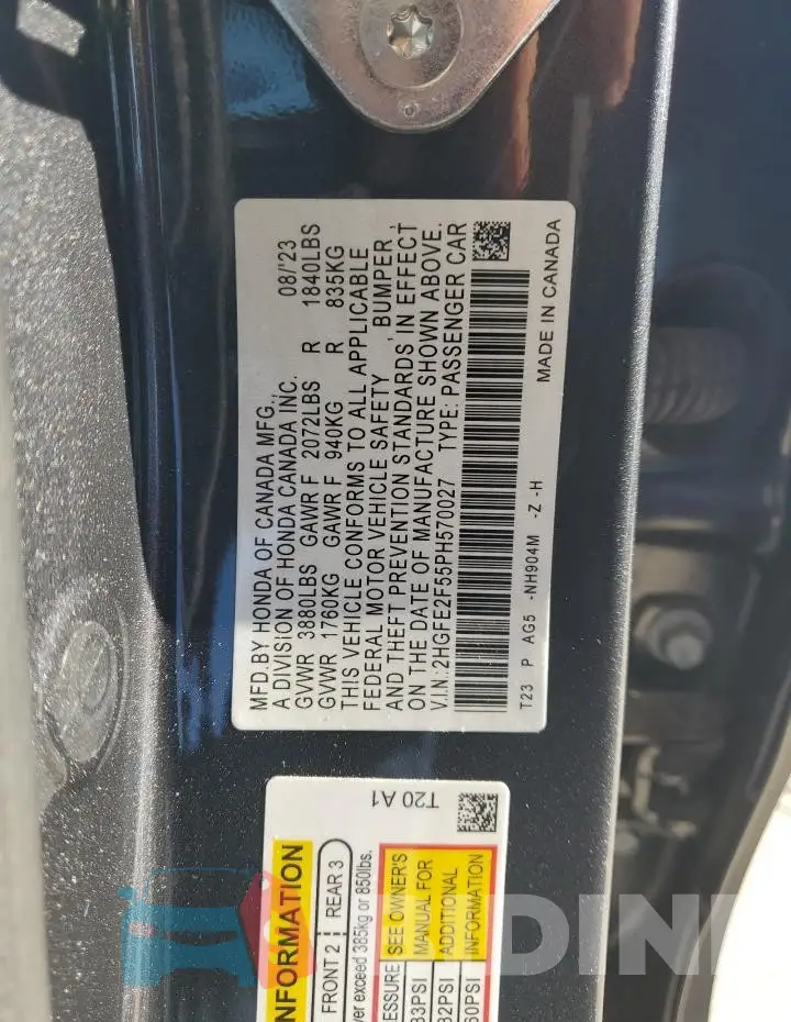 2HGFE2F55PH570027 Photo# 12