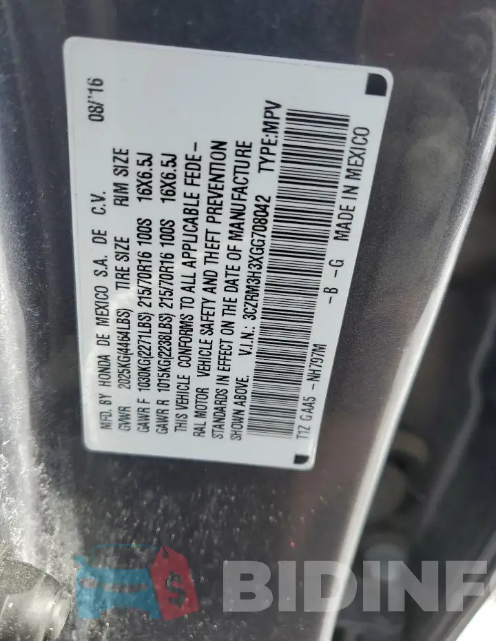 3CZRM3H3XGG708042 Photo# 13