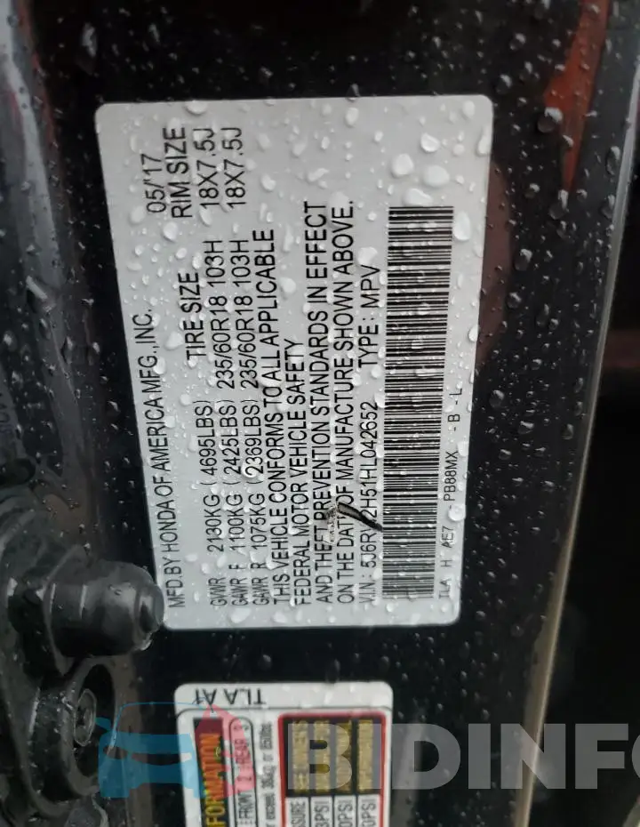 5J6RW2H51HL042652 Photo# 12