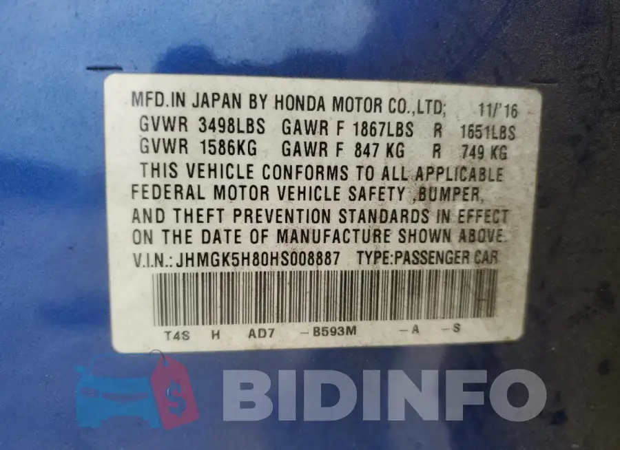JHMGK5H80HS008887 Photo# 12