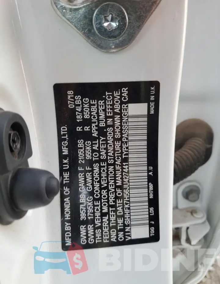 SHHFK7H56JU427441 Photo# 12