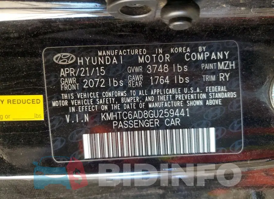KMHTC6AD8GU259441 Photo# 12