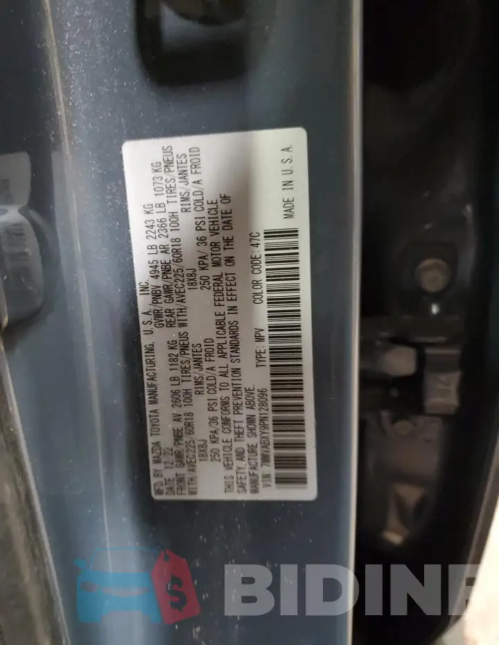 7MMVABXY9PN128096 Photo# 14