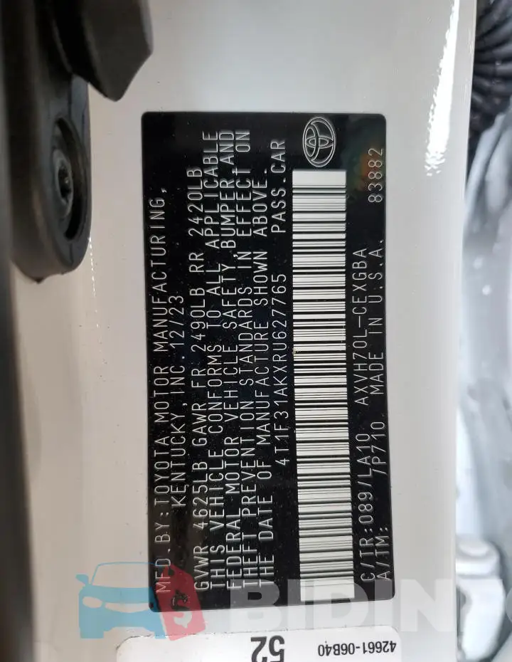 4T1F31AKXRU627765 Photo# 13