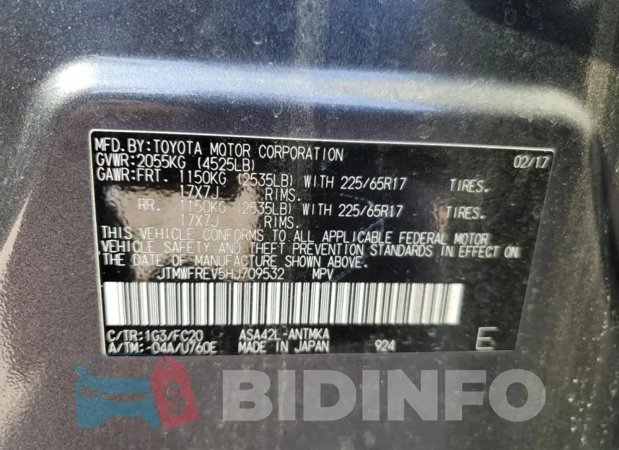 JTMWFREV5HJ709532 Photo# 14