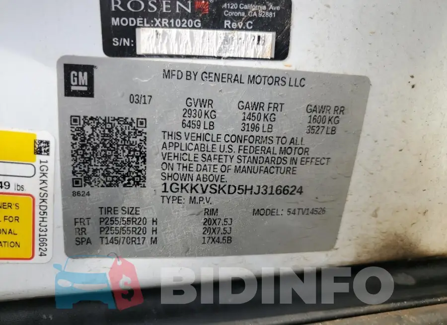 1GKKVSKD5HJ316624 Photo# 12