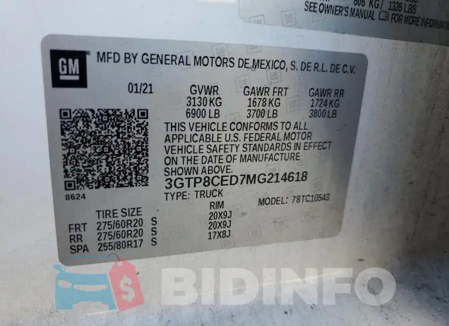 3GTP8CED7MG214618 Photo# 13