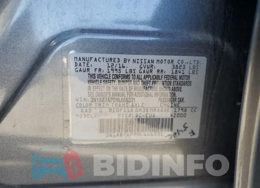 3N1AB7AP2HL666331 Photo# 13