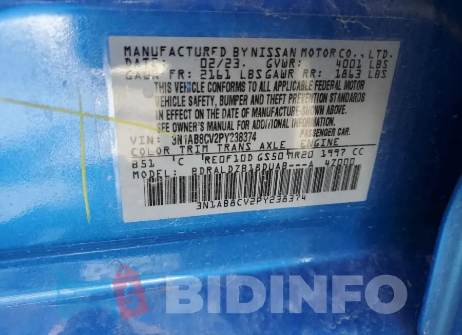 3N1AB8CV2PY238374 Photo# 12