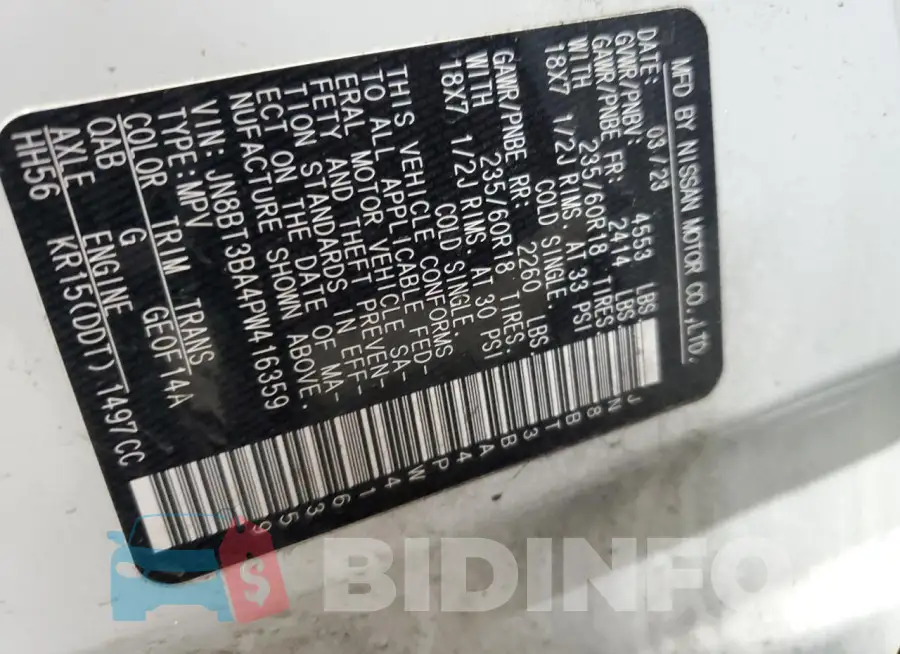 JN8BT3BA4PW416359 Photo# 12