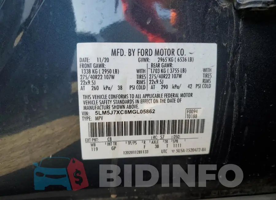 5LM5J7XC8MGL05862 Photo# 13