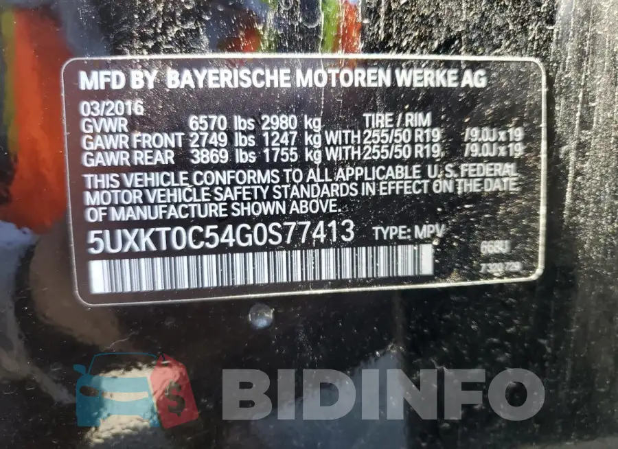5UXKT0C54G0S77413 Photo# 12
