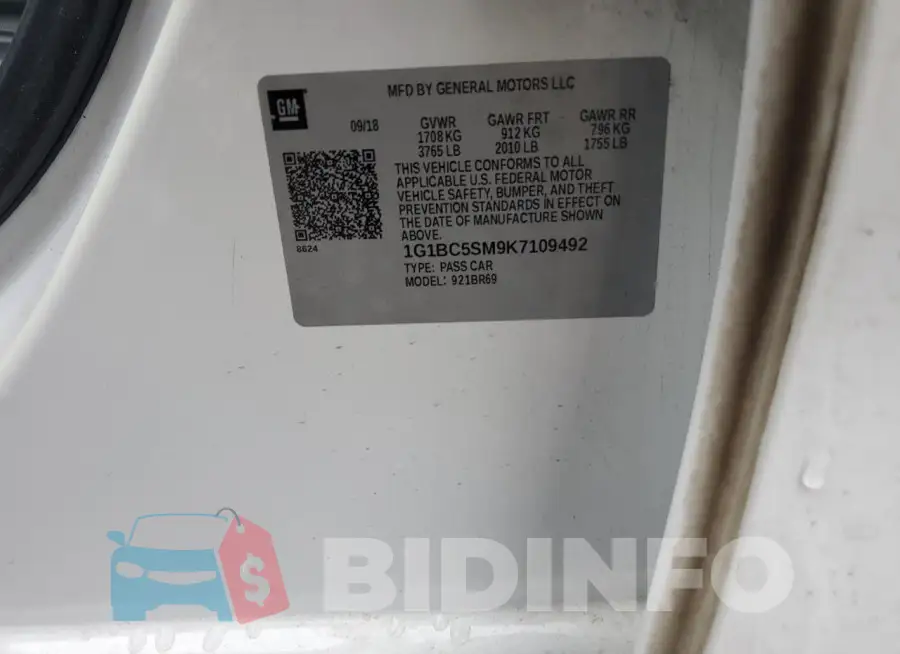 1G1BC5SM9K7109492 Photo# 12