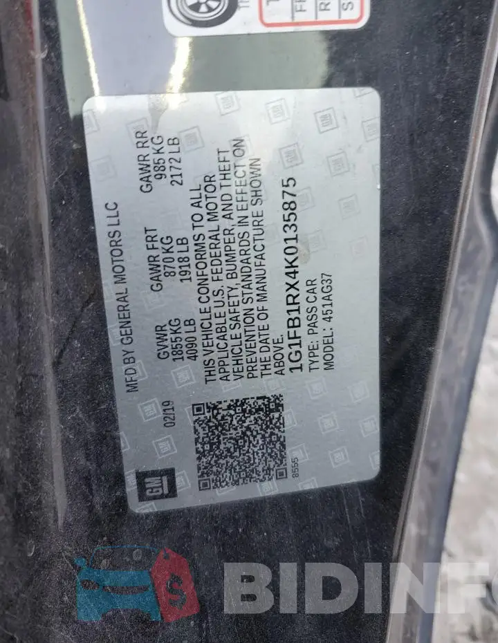 1G1FB1RX4K0135875 Photo# 12
