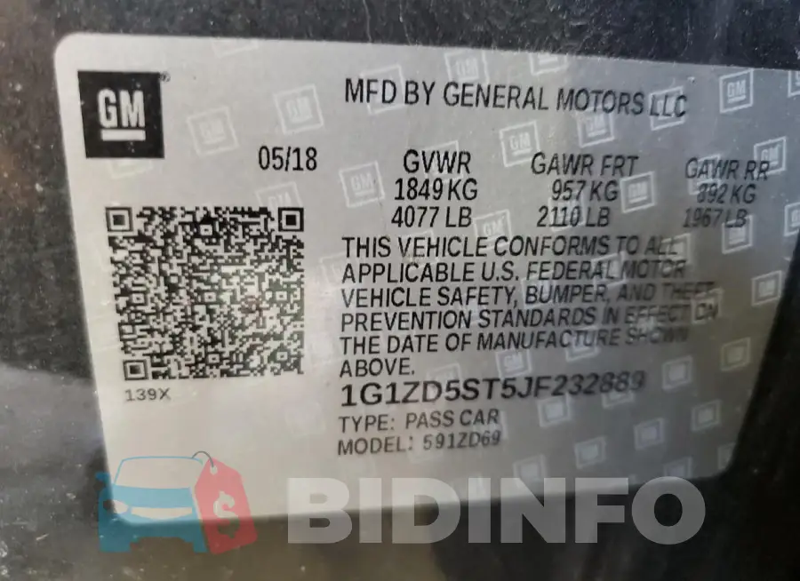 1G1ZD5ST5JF232889 Photo# 12