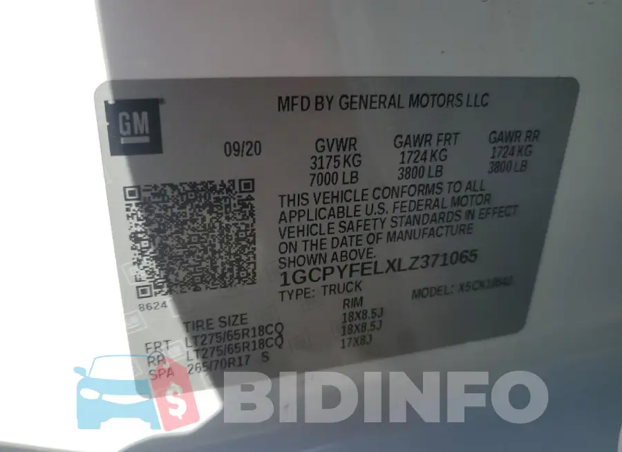 1GCPYFELXLZ371065 Photo# 12