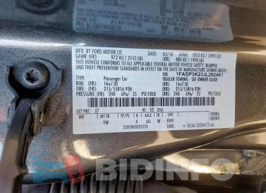 1FADP3K23JL282461 Photo# 13