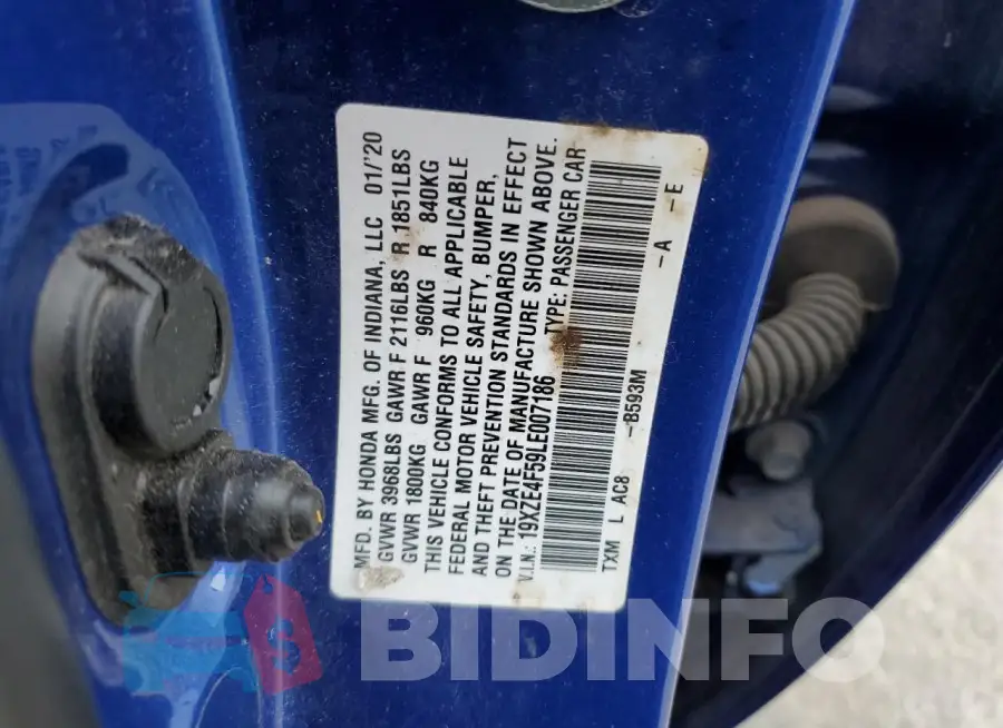 19XZE4F59LE007186 Photo# 13