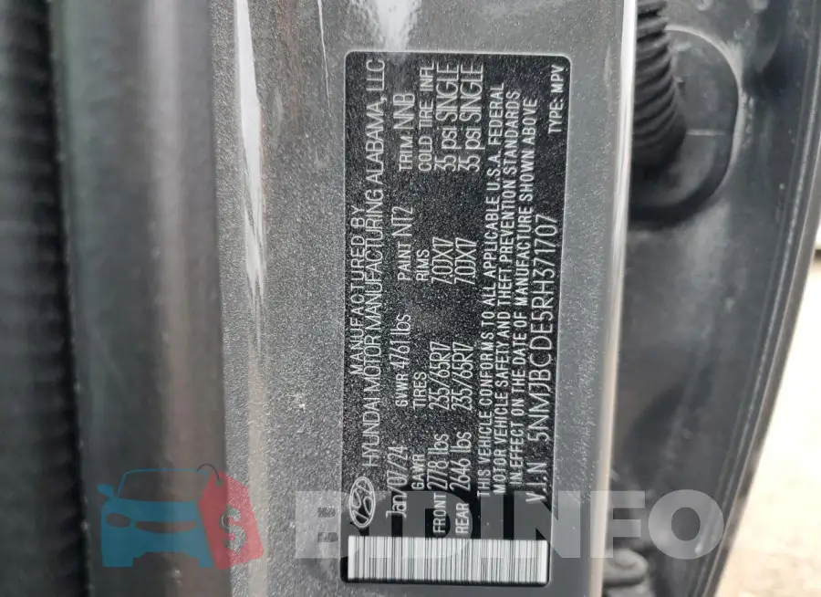 5NMJBCDE5RH371707 Photo# 12