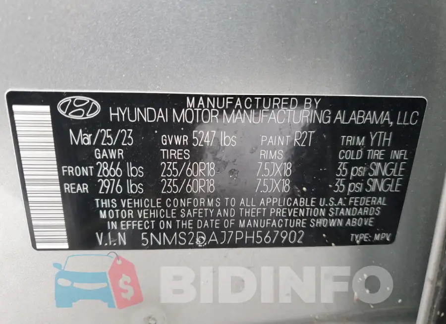 5NMS2DAJ7PH567902 Photo# 14