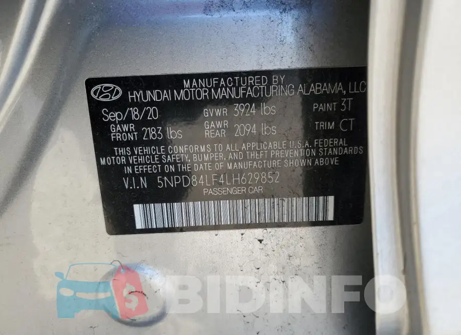 5NPD84LF4LH629852 Photo# 13