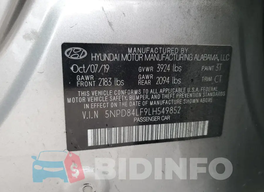 5NPD84LF9LH549852 Photo# 12