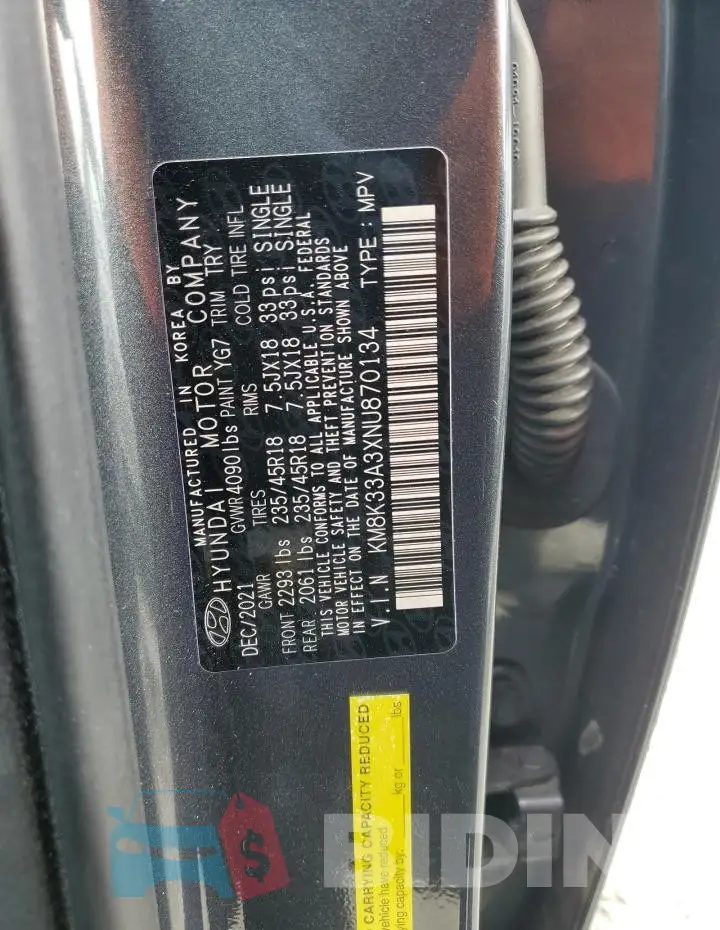 KM8K33A3XNU870134 Photo# 13