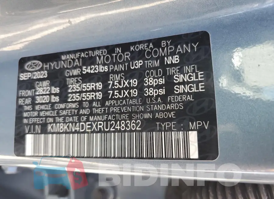 KM8KN4DEXRU248362 Photo# 14