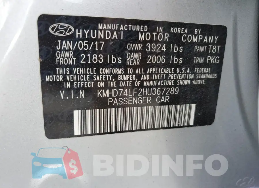 KMHD74LF2HU367289 Photo# 13