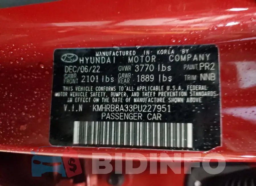 KMHRB8A33PU227951 Photo# 12