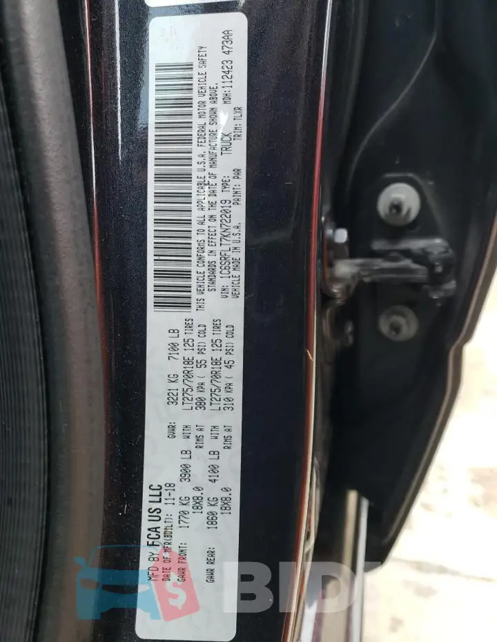 1C6SRFLT7KN722019 Photo# 13