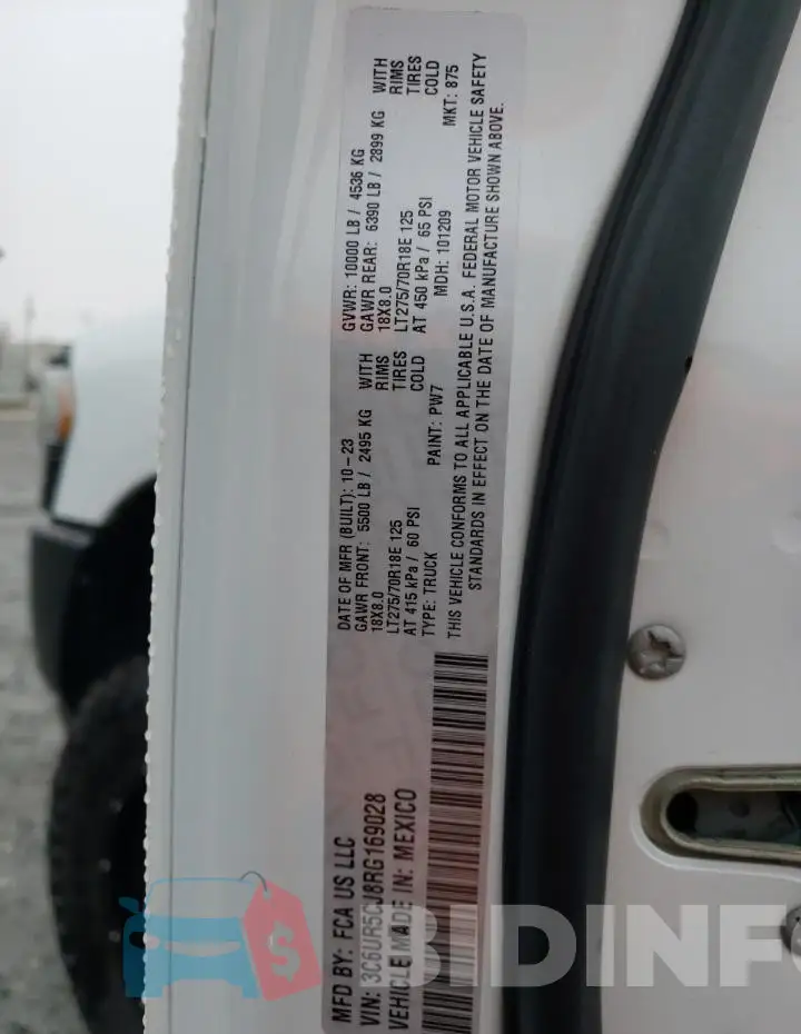 3C6UR5CJ8RG169028 Photo# 12