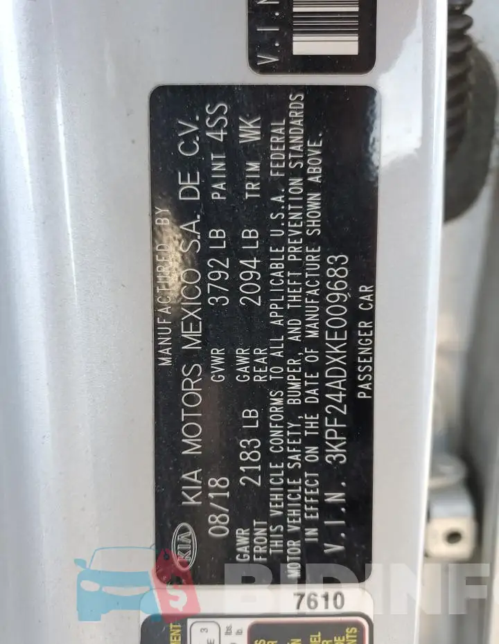 3KPF24ADXKE009683 Photo# 12
