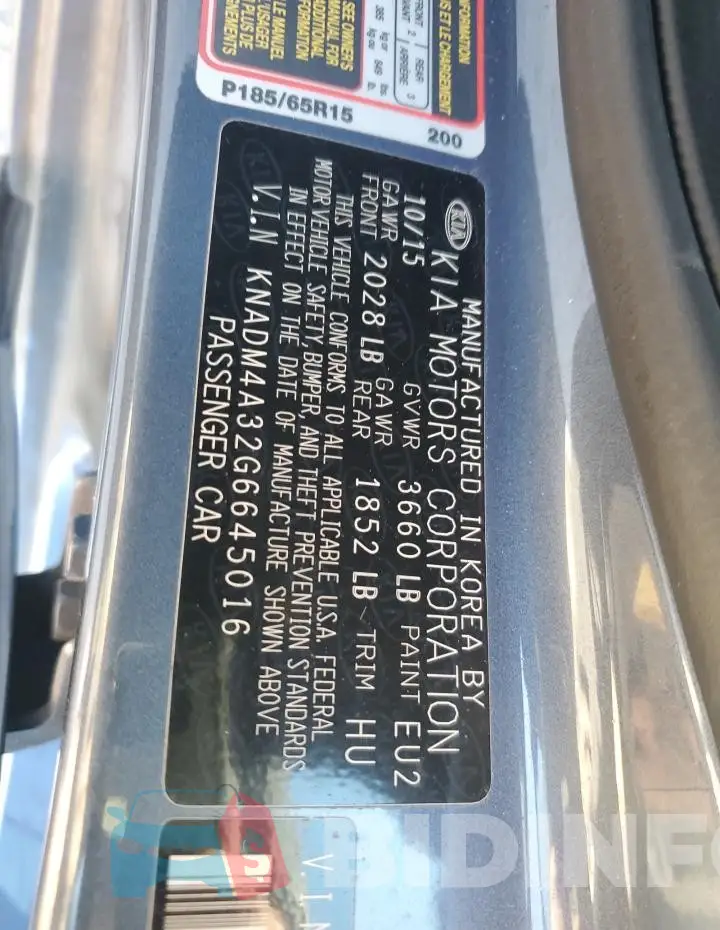 KNADM4A32G6645016 Photo# 12