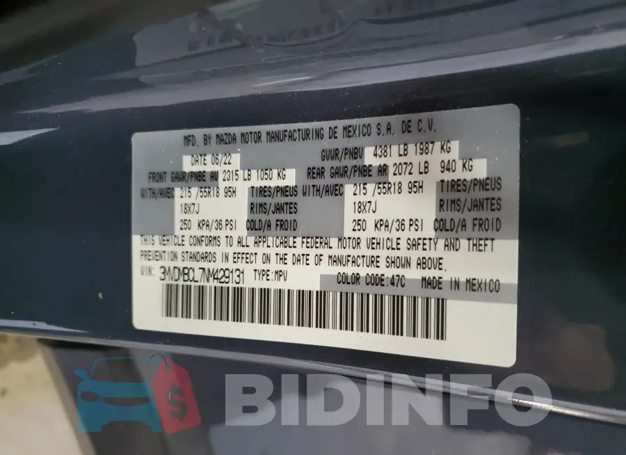 3MVDMBCL7NM429131 Photo# 12