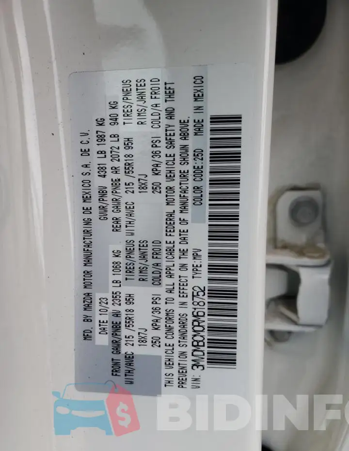 3MVDMBCM0RM618752 Photo# 14