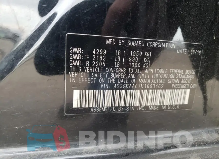 4S3GKAA67K1603462 Photo# 12