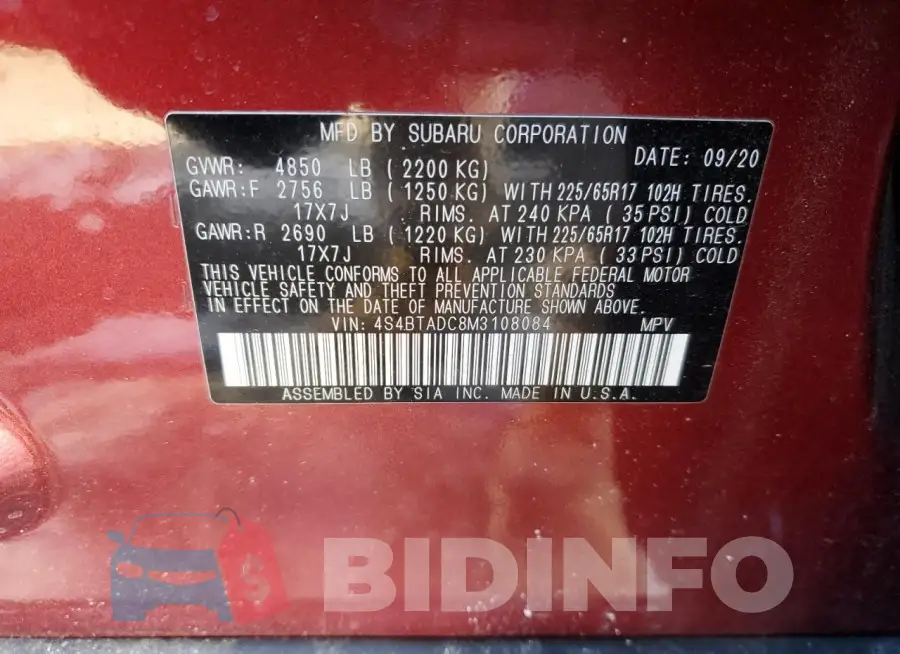 4S4BTADC8M3108084 Photo# 13