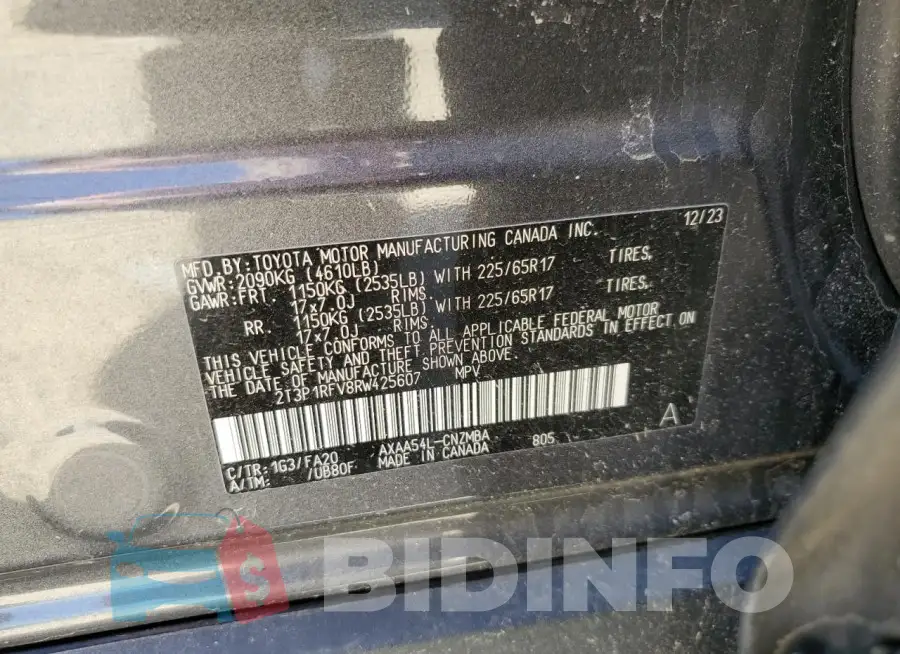 2T3P1RFV8RW425607 Photo# 13